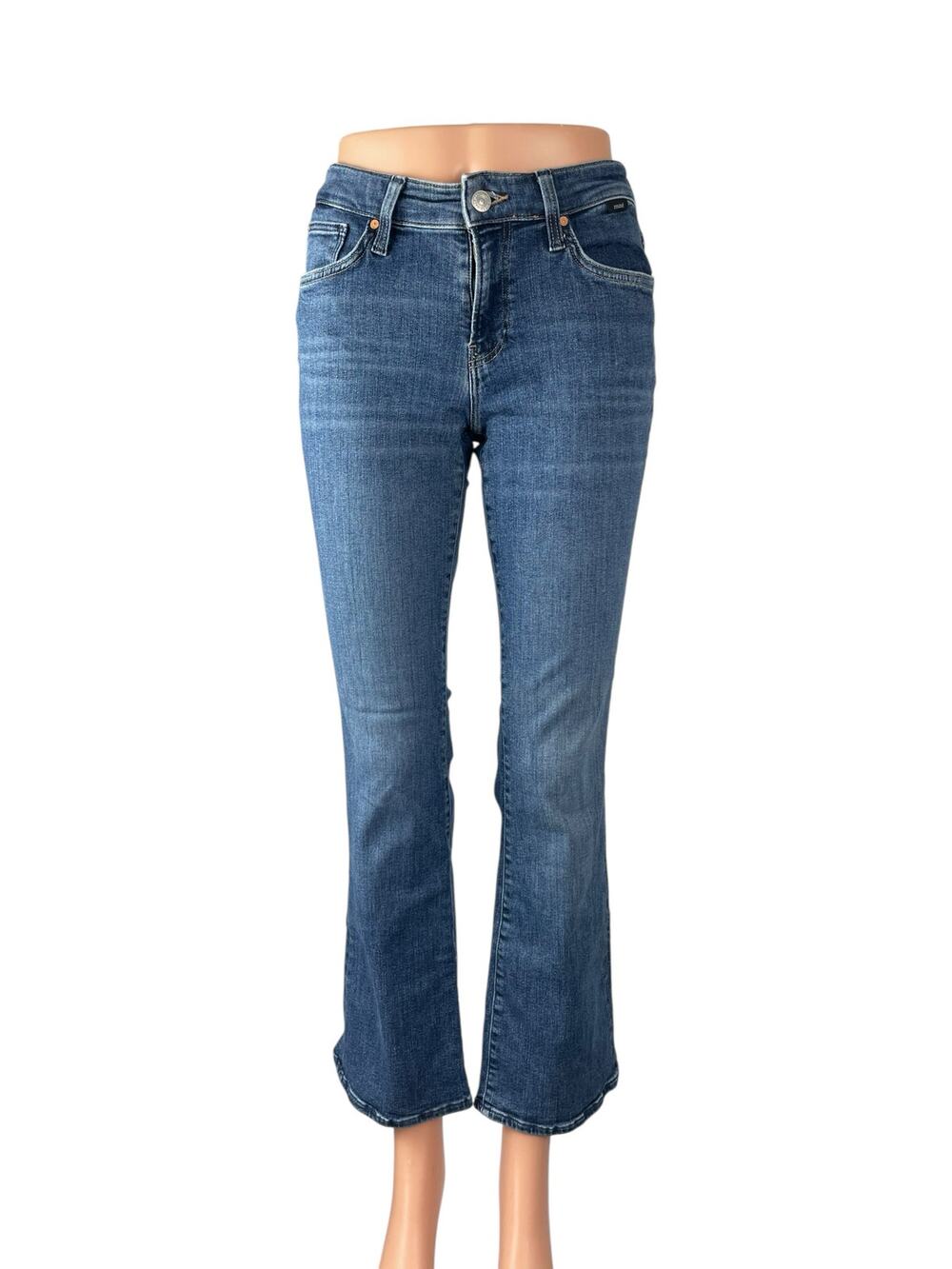 Mavi Molly Women's Blue Embroidered Mid Rise Flared Bootcut Denim Jeans Size 25
